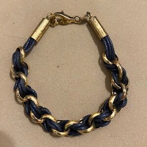 Gold and Black Chain Bracelet